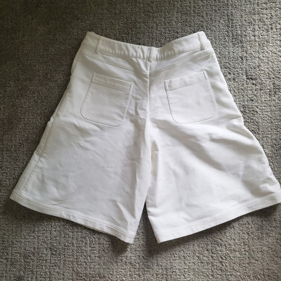 Rosie Assoulin Culottes Wide Leg Bermuda‎ Shorts White Mid Rise Size 6 - Picture 11 of 11